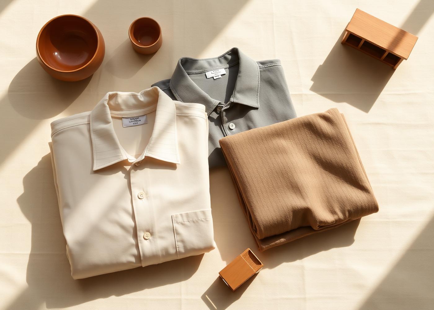 Neatly folded quality clothing and household items
